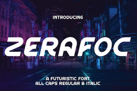 فونت انگلیسی آینده نگر Zerafoc