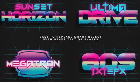 دانلود 10 افکت متن قدیمی 80s Text Effects