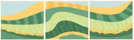 طرح وکتور پس زمینه سبز مزرعه کشاورزی