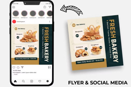 طرح لایه باز بروشور نانوایی  Bakery