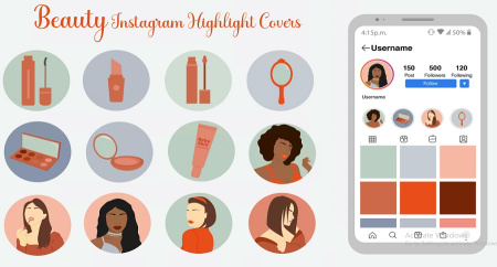 دانلود کاور هایلایت اینستاگرام پوست و مو