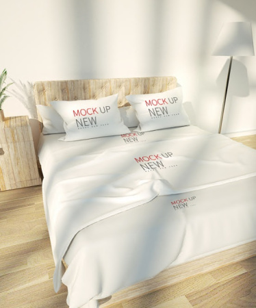 موکاپ تخت خواب لایه باز