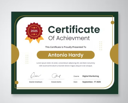 قالب گواهینامه و تقدیرنامه لایه باز Certificate Template