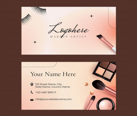 3 کارت ویزیت لایه باز لوازم آرایشی با طرح زیبا