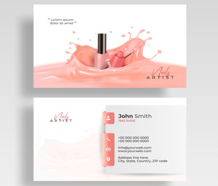 نمونه کارت ویزیت لایه باز لوازم آرایشی