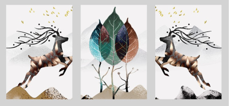 عکس تابلو سه تکه دکوراتیو مناسب چاپ