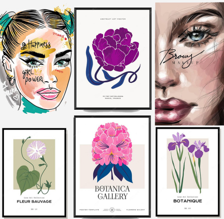 عکس سبک نقاشی برای تابلو دکوراتیو آرایشگاه زنانه