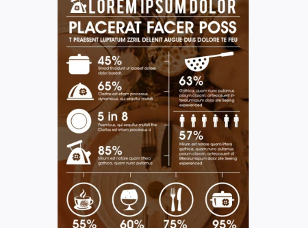 قالب لایه باز اینفوگرافیک غذا Food Infographics