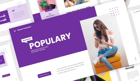 قالب پاورپوینت اینفلوئنسر و تولید محتوا Influencer Content