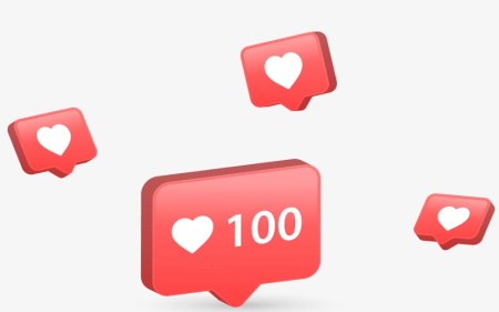 وکتور طرح سه بعدی مجموعه لایک اینستاگرام