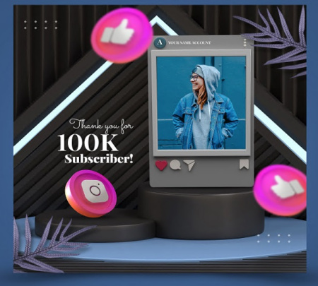 قالب پست اینستاگرام لایه باز با نمایش پروفایل