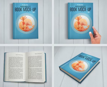 مجموعه موکاپ کتاب لایه باز در جی اف ایکس دانلود