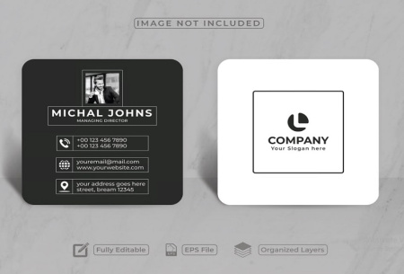 طرح لایه باز کارت ویزیت مربعی