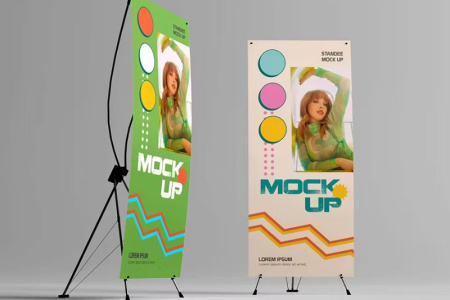 دانلود موکاپ استند تبلیغاتی لایه باز Standee Mockup
