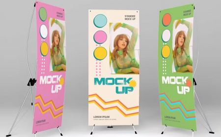 موکاپ استند بنر لایه باز Standee Mockup