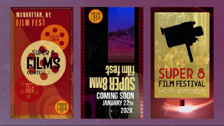 پروژه افتر افکت 9 استوری اینستاگرام با تم فیلم قدیمی