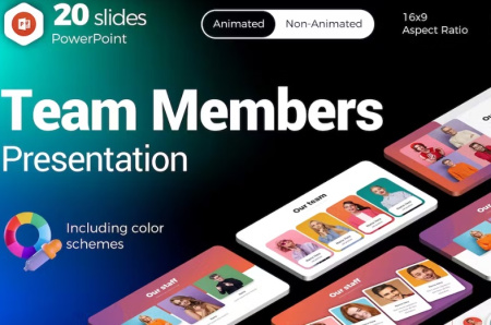 قالب پاورپوینت معرفی اعضای تیم Team Members