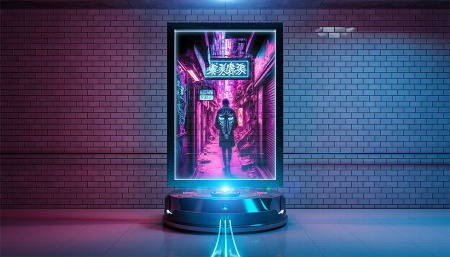 دانلود عکس تابلو دکوراتیو طرح شهر نئون مناسب چاپ