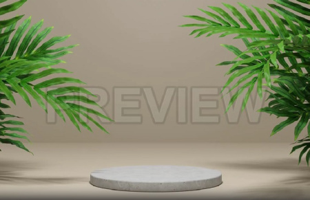 دانلود فوتیج سکوی نمایش محصولات با شاخه های نخل