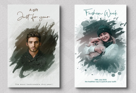 قالب استوری اینستاگرام آبرنگی Watercolor instagram stories