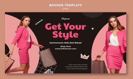 دانلود طرح بنر پوشاک زنانه لایه باز