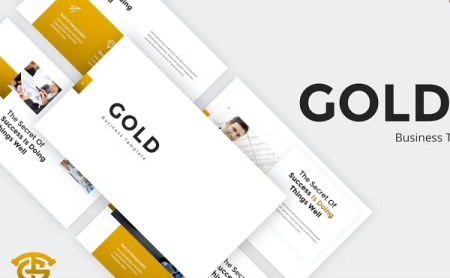 2 قالب و تم پاورپوینت طلایی Gold Business