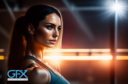 عکس هوش مصنوعی دختر زیبا در باشگاه فیتنس