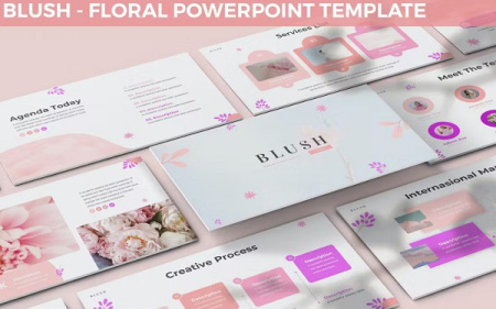 دانلود قالب پاورپوینت با طرح گل