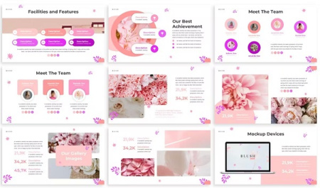 تم پاورپوینت با طرح گل