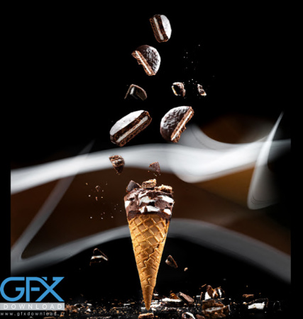 دانلود عکس بستنی قیفی شکلاتی