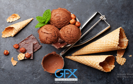 عکس بستنی قیفی شکلاتی