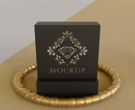 دانلود 4 موکاپ طلا لایه باز Elegant gold chain