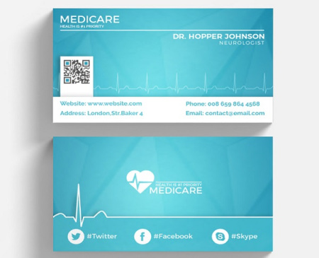 دانلود 2 کارت ویزیت لایه باز تجهیزات پزشکی