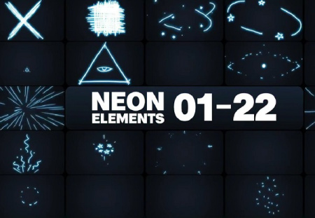 پروژه آماده افتر افکت المان های نئون Neon Elements