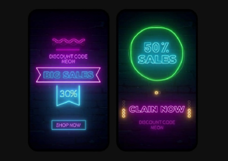 پروژه آماده افتر افکت 8 استوری اینستاگرام سبک نئون Neon Stories