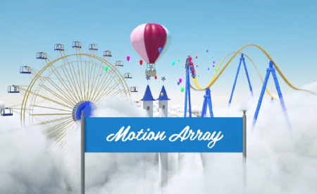 پروژه افتر افکت لوگو در شهربازی روی ابرها Clouds Theme Park