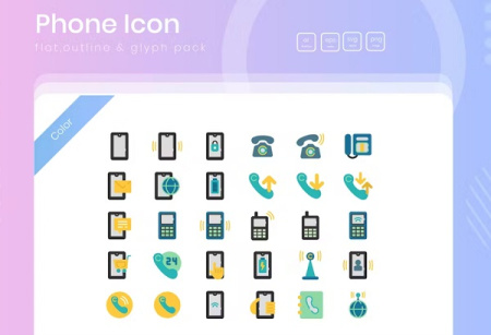 30 لوگو تلفن برای کارت ویزیت PNG و EPS لایه باز