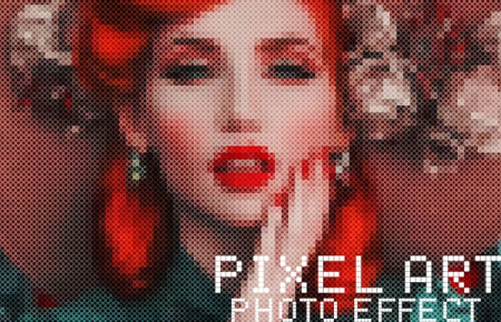 افکت آماده عکس پیکسلی هنری Pixel Art