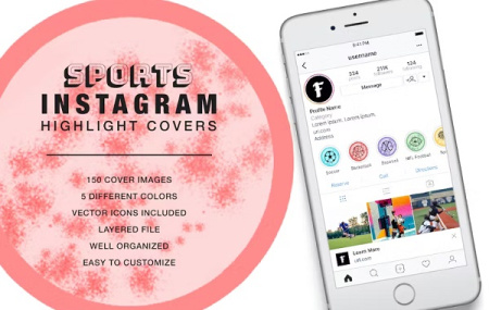 30 طرح کاور هایلایت اینستاگرام ورزشی