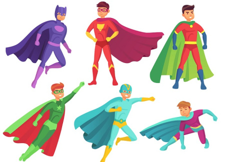 وکتور ابرقهرمانان مرد و زن Superheroes