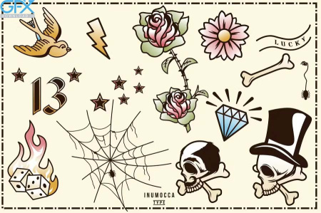 مجموعه وکتور تتو جی اف ایکس دانلود