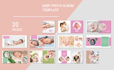 طرح آماده لایه باز آلبوم عکس کودک