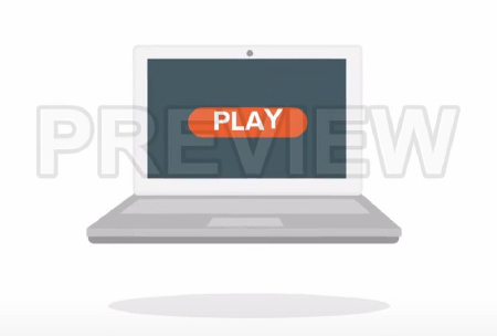 موشن گرافیک تبدیل توپ بسکتبال به دکمه در لپ تاپ