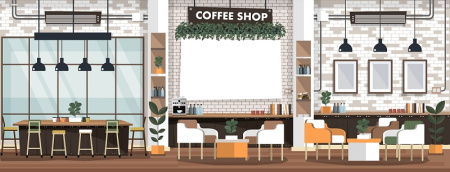 وکتورهای کافی شاپ لایه باز و جدید