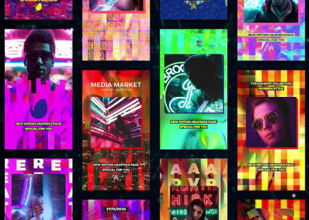 دانلود پروژه افتر افکت 15 استوری انتزاعی رنگارنگ اینستاگرام