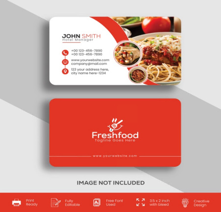 کارت ویزیت لایه باز آشپزی و رستوران