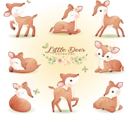 وکتور آهو لایه باز کارتونی