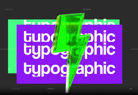 پروژه پریمیر تایپوگرافی های شیشه‌ای Glass Render Typographic