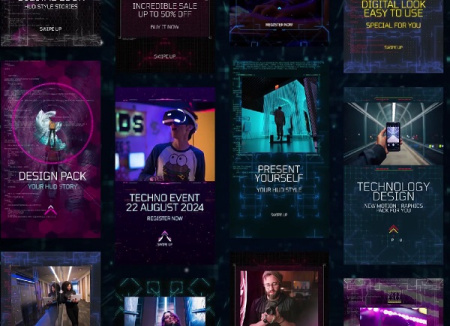 پروژه افتر افکت استوری های فناوری هوش مصنوعی HUD