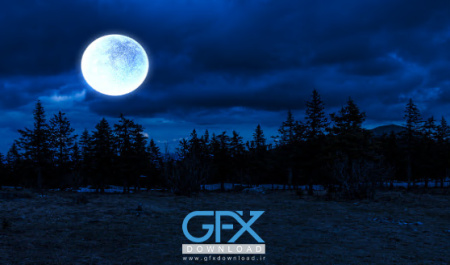 عکس از ماه در شب